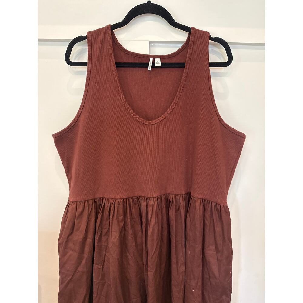 Nordstrom Mixed Media Stretch Cotton Tank Poplin Skirt Maxi Dress ,2X - Picture 5 of 12